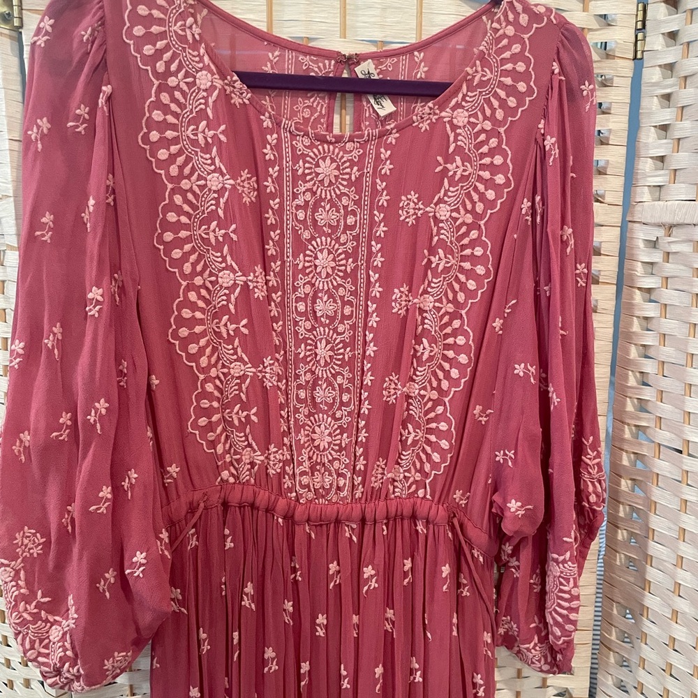 LoveShackFancy Floral Embroidered Maxi Dress - Picture 2 of 7